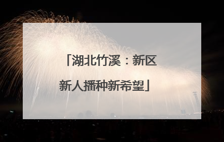 湖北竹溪：新区新人播种新希望