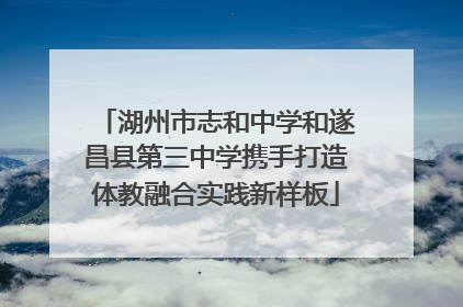 湖州市志和中学和遂昌县第三中学携手打造体教融合实践新样板