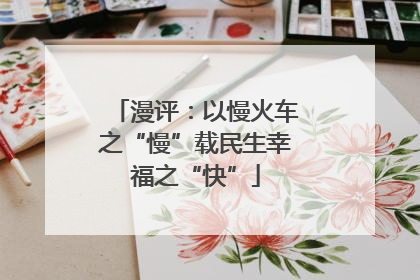漫评：以慢火车之“慢”载民生幸福之“快”