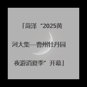 菏泽“2025黄河大集—曹州牡丹园夜游消夏季”开幕