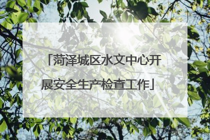 菏泽城区水文中心开展安全生产检查工作