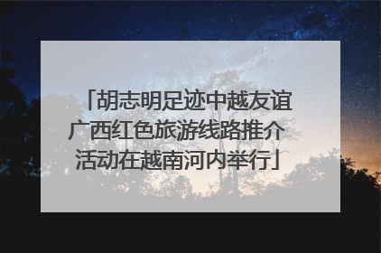 胡志明足迹中越友谊广西红色旅游线路推介活动在越南河内举行
