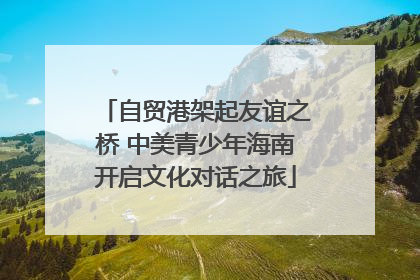 自贸港架起友谊之桥 中美青少年海南开启文化对话之旅