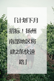 计划下月招标！扬州南部地区将建2条快速路