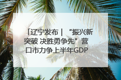 辽宁发布｜“振兴新突破 决胜勇争先”营口市力争上半年GDP增长6%左右