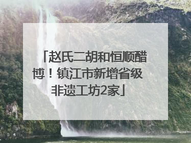 赵氏二胡和恒顺醋博！镇江市新增省级非遗工坊2家