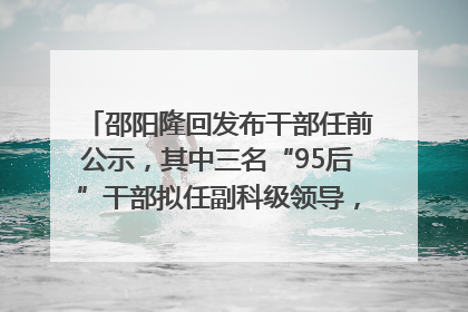 邵阳隆回发布干部任前公示，其中三名“95后”干部拟任副科级领导，均系硕士选调生