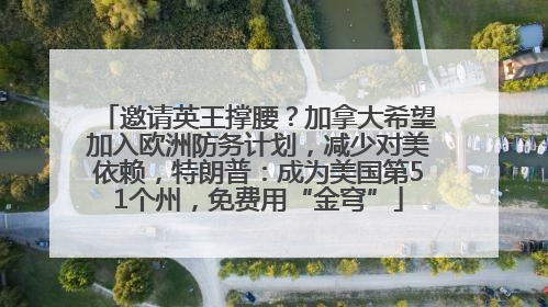 邀请英王撑腰？加拿大希望加入欧洲防务计划，减少对美依赖，特朗普：成为美国第51个州，免费用“金穹”