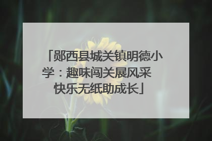 郧西县城关镇明德小学：趣味闯关展风采 快乐无纸助成长
