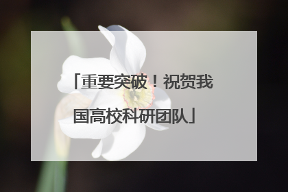 重要突破！祝贺我国高校科研团队