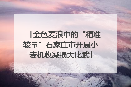 金色麦浪中的“精准较量”石家庄市开展小麦机收减损大比武
