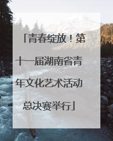 青春绽放！第十一届湖南省青年文化艺术活动总决赛举行