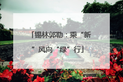 锡林郭勒：乘“新”风向“绿”行