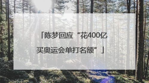 陈梦回应“花400亿买奥运会单打名额”