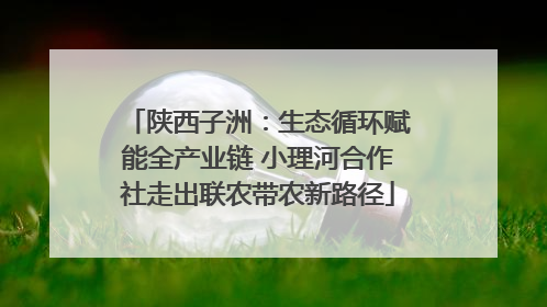 陕西子洲：生态循环赋能全产业链 小理河合作社走出联农带农新路径