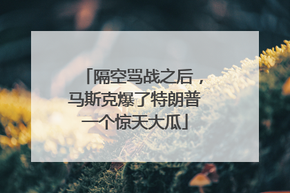 隔空骂战之后，马斯克爆了特朗普一个惊天大瓜
