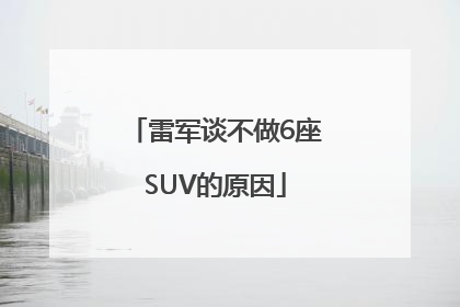 雷军谈不做6座SUV的原因
