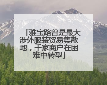 雅宝路曾是最大涉外服装贸易集散地，千家商户在困难中转型