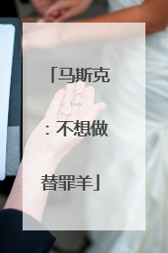 马斯克：不想做替罪羊