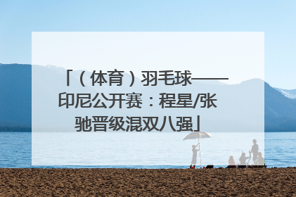（体育）羽毛球——印尼公开赛：程星/张驰晋级混双八强