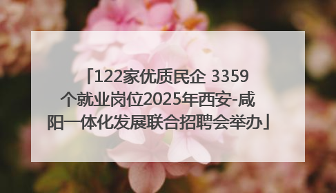 122家优质民企 3359个就业岗位2025年西安-咸阳一体化发展联合招聘会举办