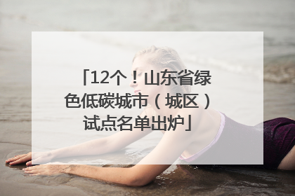 12个！山东省绿色低碳城市（城区）试点名单出炉