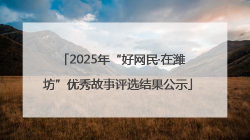 2025年“好网民·在潍坊”优秀故事评选结果公示