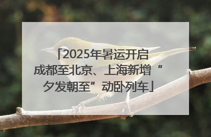 2025年暑运开启 成都至北京、上海新增“夕发朝至”动卧列车