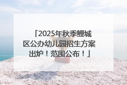 2025年秋季鲤城区公办幼儿园招生方案出炉！范围公布！