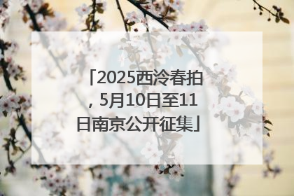2025西泠春拍，5月10日至11日南京公开征集