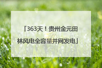 363天！贵州金元田林风电全容量并网发电