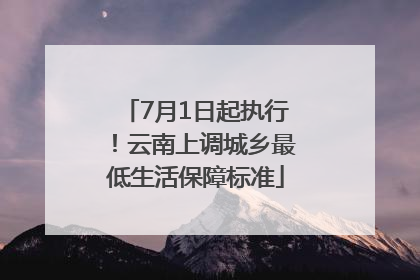 7月1日起执行！云南上调城乡最低生活保障标准