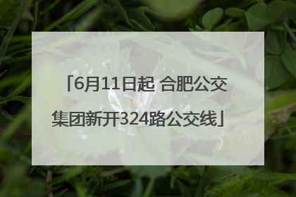 6月11日起 合肥公交集团新开324路公交线