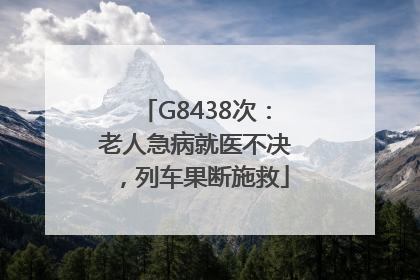 G8438次：老人急病就医不决，列车果断施救
